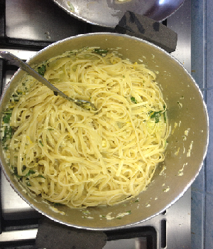 Wonky Summer Pasta met pancetta salade